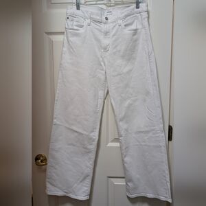 Hudson Rosalie High Rise Wide Leg White Denim Jeans Size 30 Coastal Chic